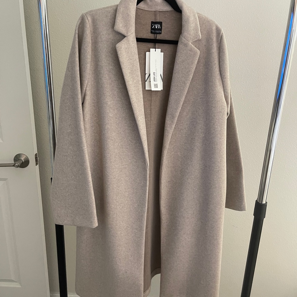 Zara Coat with Lapel Collar